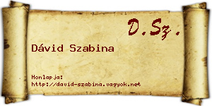 Dávid Szabina névjegykártya