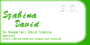 szabina david business card
