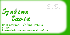 szabina david business card